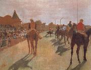 Edgar Degas Race Horses in Front of the Stand oil painting reproduction